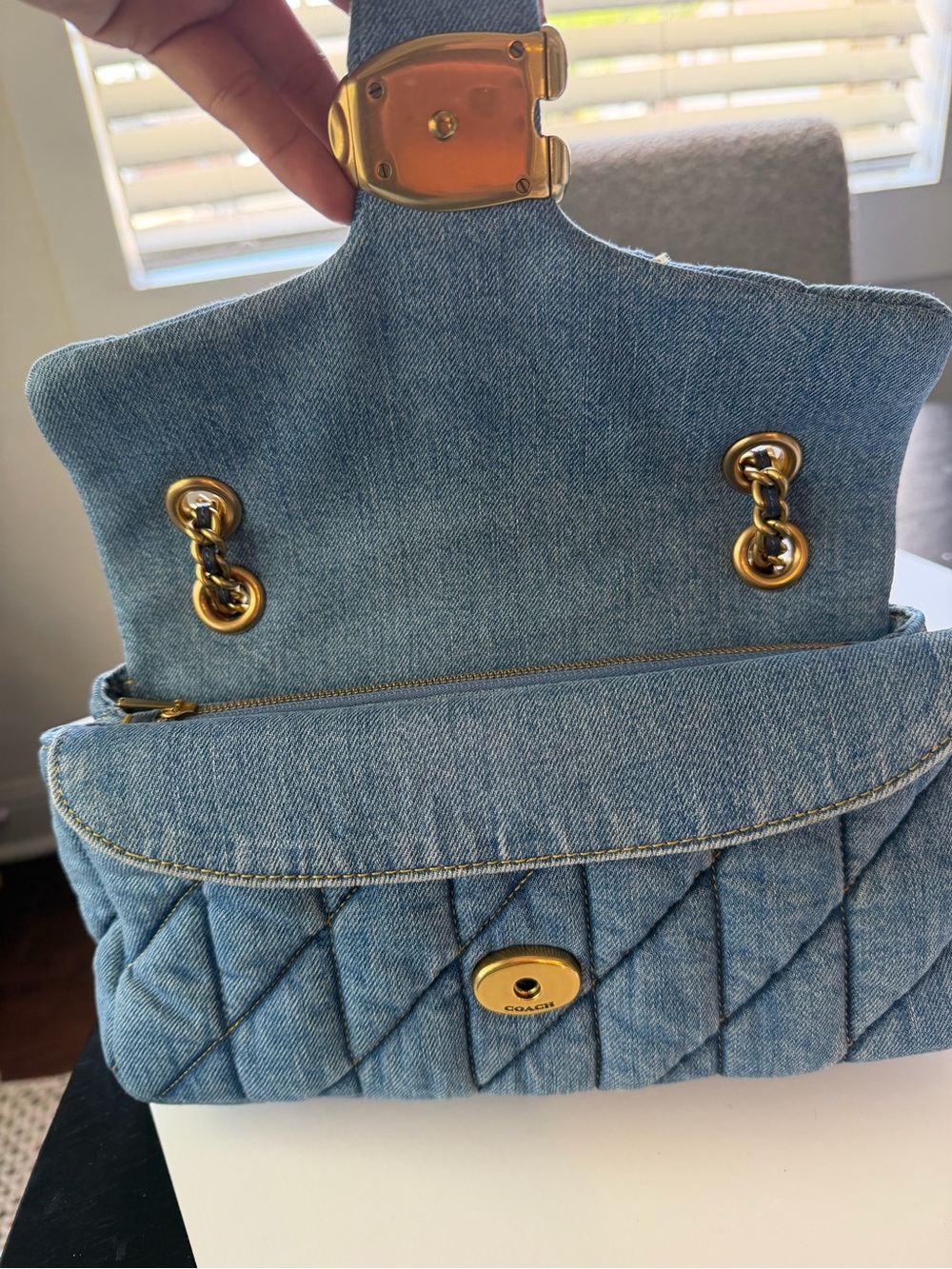 Coach Tabby 26 Quilted Denim shoulder bag. Good C hardware. - Picture 11 of 14